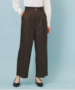 index / インデックス パンツ | ベルト付き2タックワイドパンツ【洗濯機OK/ストレッチ/防シワ/イージーアイロン】