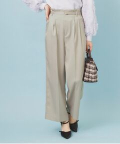 index / インデックス パンツ | ベルト付き2タックワイドパンツ【洗濯機OK/ストレッチ/防シワ/イージーアイロン】