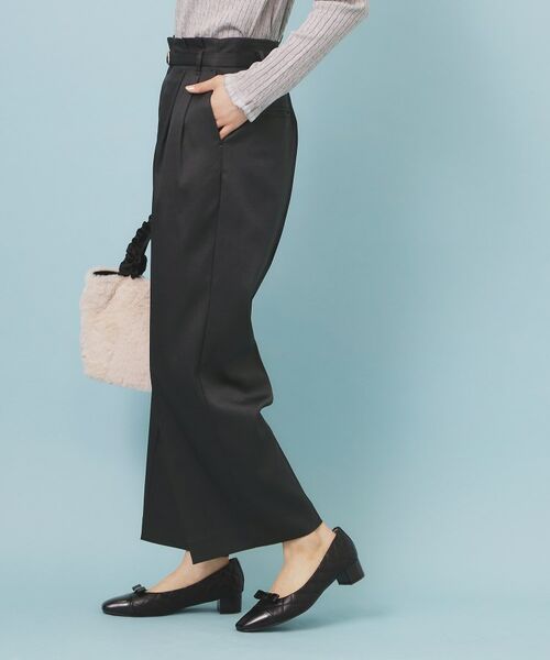 index / インデックス パンツ | ベルト付き2タックワイドパンツ【洗濯機OK/ストレッチ/防シワ/イージーアイロン】 | 詳細1
