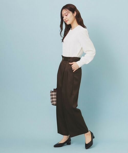 index / インデックス パンツ | ベルト付き2タックワイドパンツ【洗濯機OK/ストレッチ/防シワ/イージーアイロン】 | 詳細11