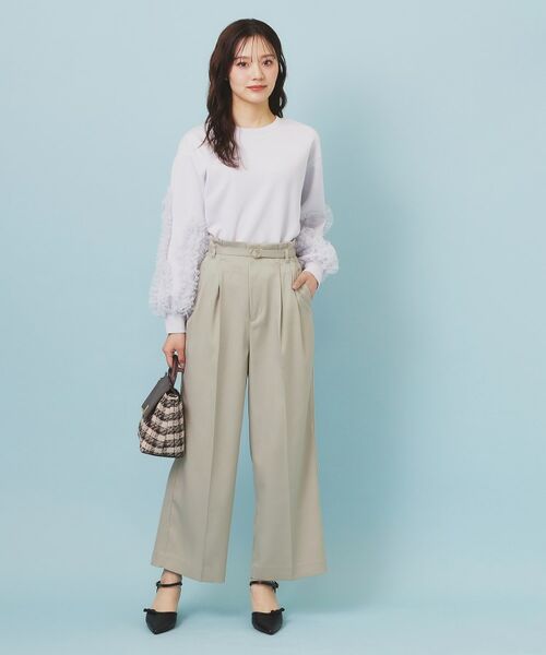 index / インデックス パンツ | ベルト付き2タックワイドパンツ【洗濯機OK/ストレッチ/防シワ/イージーアイロン】 | 詳細18