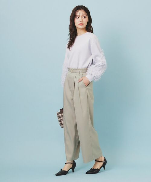 index / インデックス パンツ | ベルト付き2タックワイドパンツ【洗濯機OK/ストレッチ/防シワ/イージーアイロン】 | 詳細19