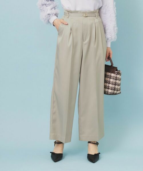index / インデックス パンツ | ベルト付き2タックワイドパンツ【洗濯機OK/ストレッチ/防シワ/イージーアイロン】 | 詳細20