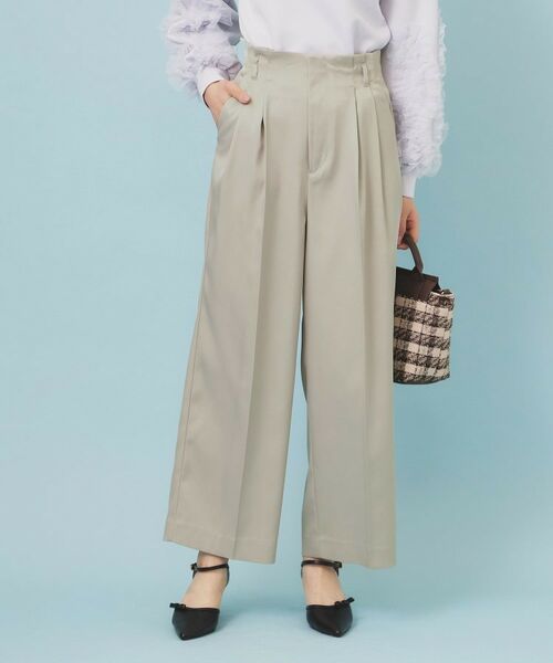 index / インデックス パンツ | ベルト付き2タックワイドパンツ【洗濯機OK/ストレッチ/防シワ/イージーアイロン】 | 詳細21