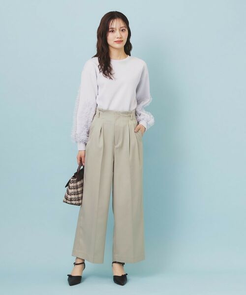 index / インデックス パンツ | ベルト付き2タックワイドパンツ【洗濯機OK/ストレッチ/防シワ/イージーアイロン】 | 詳細22