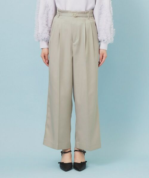 index / インデックス パンツ | ベルト付き2タックワイドパンツ【洗濯機OK/ストレッチ/防シワ/イージーアイロン】 | 詳細24