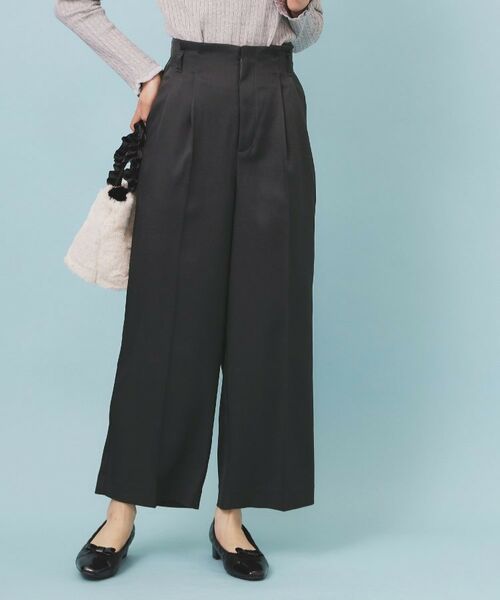 index / インデックス パンツ | ベルト付き2タックワイドパンツ【洗濯機OK/ストレッチ/防シワ/イージーアイロン】 | 詳細4