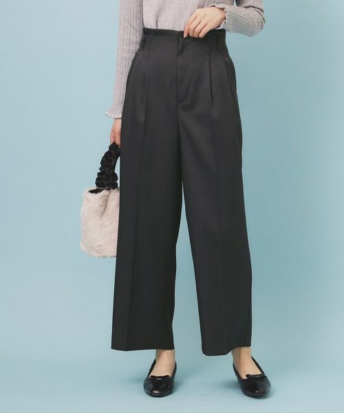 index / インデックス パンツ | ベルト付き2タックワイドパンツ【洗濯機OK/ストレッチ/防シワ/イージーアイロン】 | 詳細5