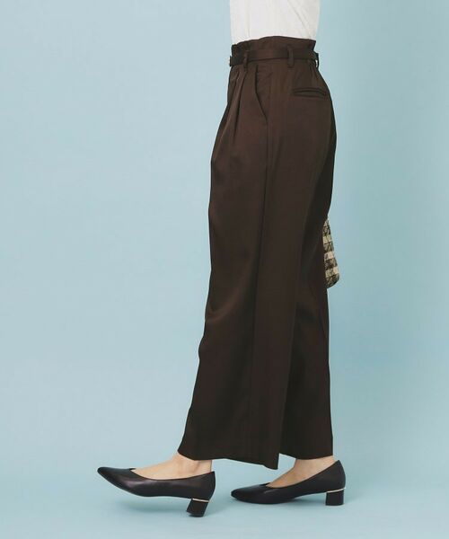 index / インデックス パンツ | ベルト付き2タックワイドパンツ【洗濯機OK/ストレッチ/防シワ/イージーアイロン】 | 詳細9