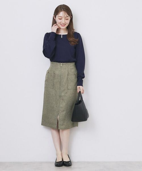 index / インデックス スカート | ツイード調フロントジップタイトスカート【洗濯機OK/防シワ】 | 詳細11