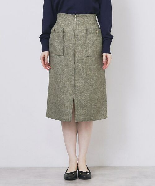 index / インデックス スカート | ツイード調フロントジップタイトスカート【洗濯機OK/防シワ】 | 詳細14