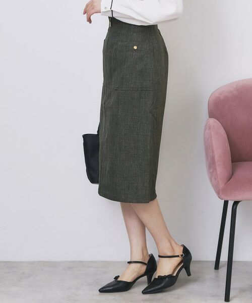 index / インデックス スカート | ツイード調フロントジップタイトスカート【洗濯機OK/防シワ】 | 詳細2