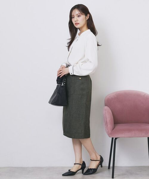 index / インデックス スカート | ツイード調フロントジップタイトスカート【洗濯機OK/防シワ】 | 詳細4