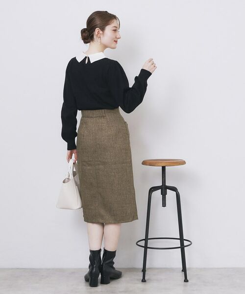 index / インデックス スカート | ツイード調フロントジップタイトスカート【洗濯機OK/防シワ】 | 詳細8