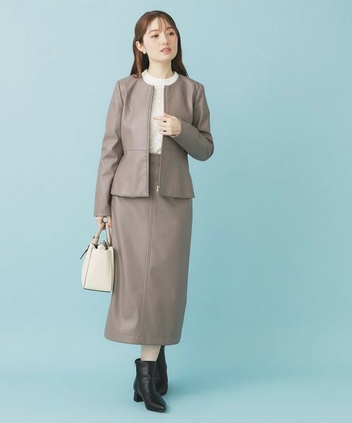 index / インデックス ロング・マキシ丈スカート | レザー調ストレッチAラインロングスカート【洗える】 | 詳細9