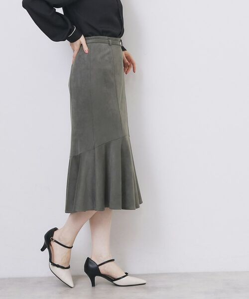 index / インデックス スカート | フェイクスウェード切り替えマーメイドスカート【洗濯機OK/イージーアイロン/防シワ】 | 詳細1