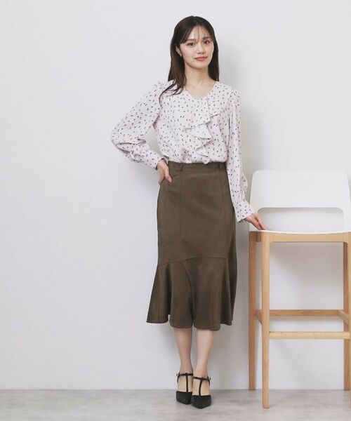 index / インデックス スカート | フェイクスウェード切り替えマーメイドスカート【洗濯機OK/イージーアイロン/防シワ】 | 詳細13