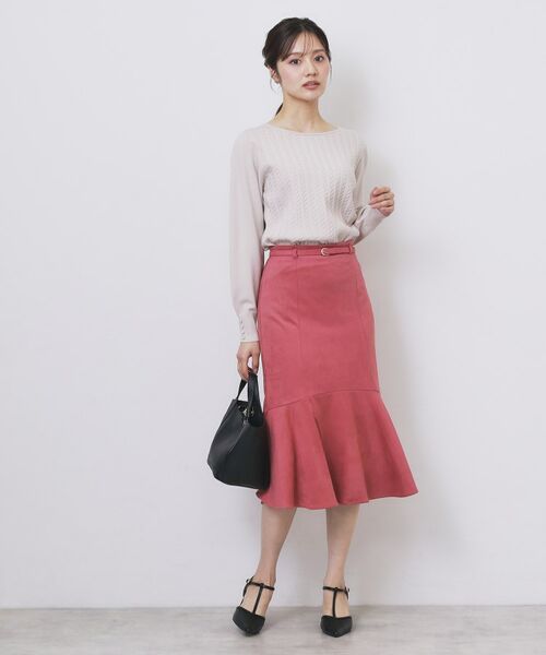 index / インデックス スカート | フェイクスウェード切り替えマーメイドスカート【洗濯機OK/イージーアイロン/防シワ】 | 詳細16