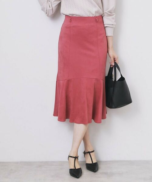 index / インデックス スカート | フェイクスウェード切り替えマーメイドスカート【洗濯機OK/イージーアイロン/防シワ】 | 詳細18