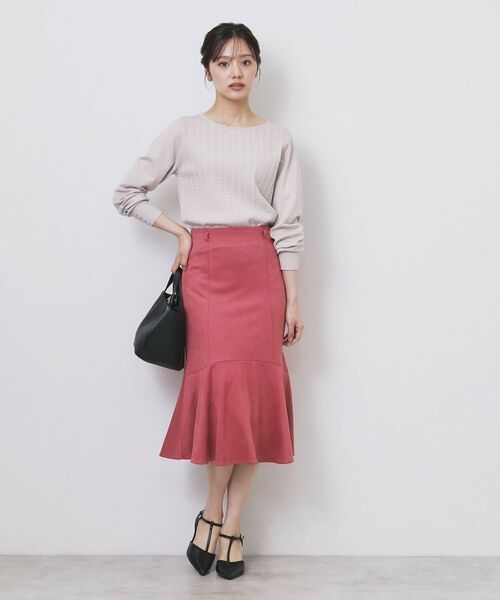 index / インデックス スカート | フェイクスウェード切り替えマーメイドスカート【洗濯機OK/イージーアイロン/防シワ】 | 詳細19