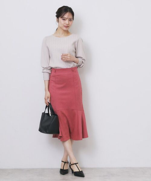 index / インデックス スカート | フェイクスウェード切り替えマーメイドスカート【洗濯機OK/イージーアイロン/防シワ】 | 詳細20