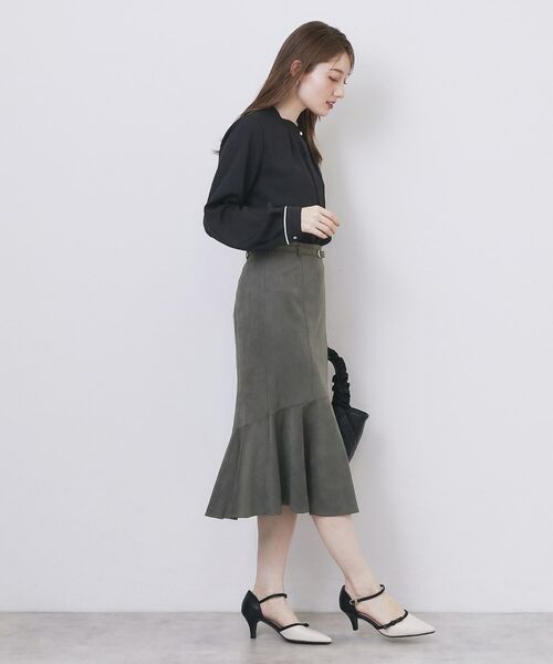 index / インデックス スカート | フェイクスウェード切り替えマーメイドスカート【洗濯機OK/イージーアイロン/防シワ】 | 詳細3