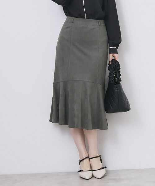 index / インデックス スカート | フェイクスウェード切り替えマーメイドスカート【洗濯機OK/イージーアイロン/防シワ】 | 詳細4