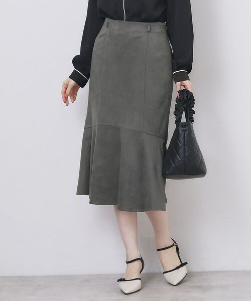 index / インデックス スカート | フェイクスウェード切り替えマーメイドスカート【洗濯機OK/イージーアイロン/防シワ】 | 詳細5