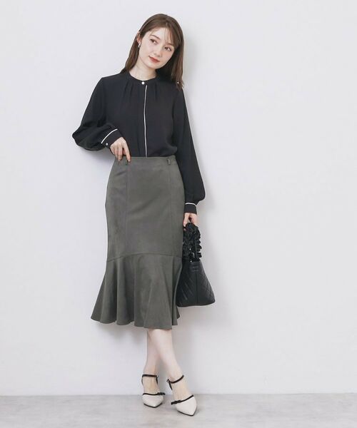 index / インデックス スカート | フェイクスウェード切り替えマーメイドスカート【洗濯機OK/イージーアイロン/防シワ】 | 詳細6