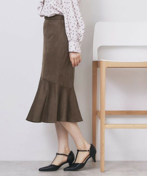 index / インデックス スカート | フェイクスウェード切り替えマーメイドスカート【洗濯機OK/イージーアイロン/防シワ】 | 詳細8