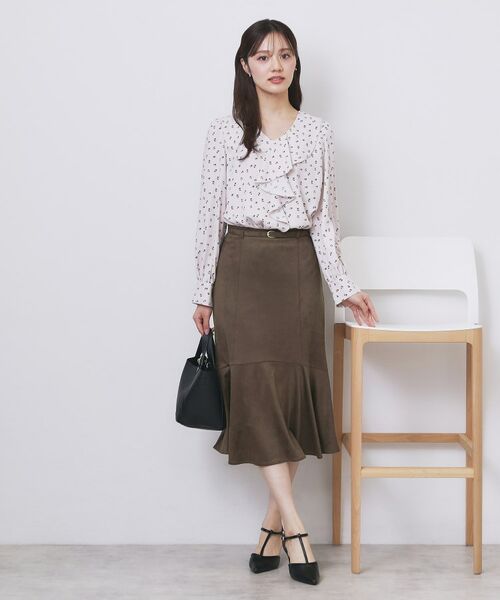 index / インデックス スカート | フェイクスウェード切り替えマーメイドスカート【洗濯機OK/イージーアイロン/防シワ】 | 詳細9