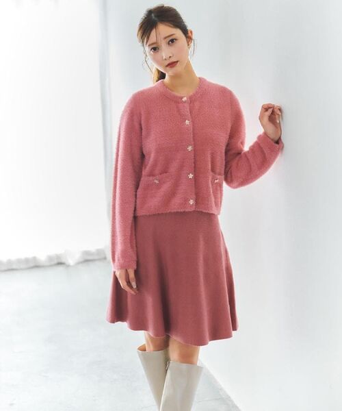 index / インデックス ミニ・ひざ丈スカート | フレアミニニットスカート【洗濯機OK】 | 詳細1