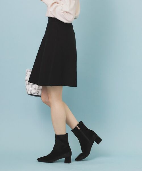 index / インデックス ミニ・ひざ丈スカート | フレアミニニットスカート【洗濯機OK】 | 詳細2