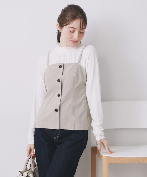 index / インデックス キャミソール・チューブトップ | ウールライクストレッチキャミビスチェ/セットアップ対応【洗濯機OK】 | 詳細11