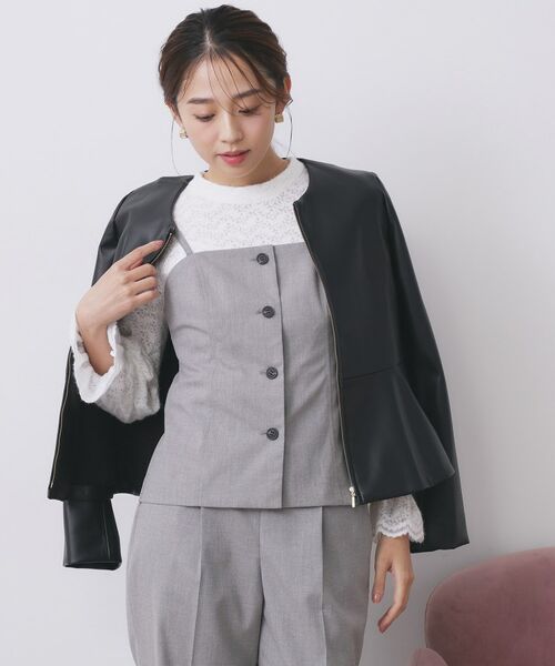 index / インデックス キャミソール・チューブトップ | ウールライクストレッチキャミビスチェ/セットアップ対応【洗濯機OK】 | 詳細2