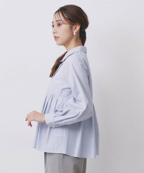 index / インデックス シャツ・ブラウス | ラメストライプ衿付きペプラムブラウス【洗濯機OK/イージーアイロン/防シワ】《6col》 | 詳細29