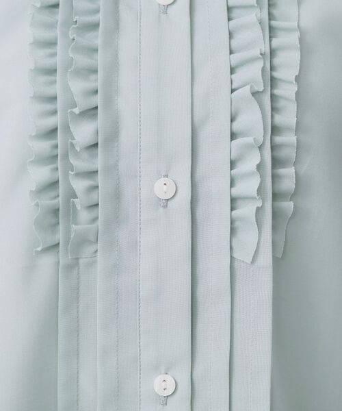 index / インデックス シャツ・ブラウス | タックフリルバンドカラーブラウス【洗濯機OK/イージーアイロン】 | 詳細12