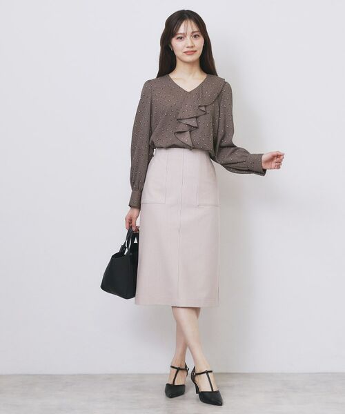 index / インデックス シャツ・ブラウス | Vネックフリルブラウス【洗濯機OK/イージーアイロン】 | 詳細10