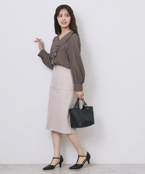 index / インデックス シャツ・ブラウス | Vネックフリルブラウス【洗濯機OK/イージーアイロン】 | 詳細11