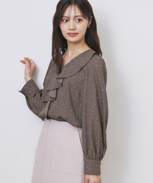 index / インデックス シャツ・ブラウス | Vネックフリルブラウス【洗濯機OK/イージーアイロン】 | 詳細9