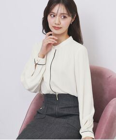 index / インデックス シャツ・ブラウス | タックデザインバンドカラーブラウス【洗濯機OK】