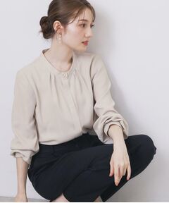 index / インデックス シャツ・ブラウス | タックデザインバンドカラーブラウス【洗濯機OK】