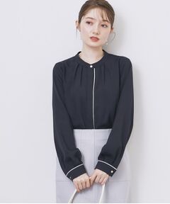 index / インデックス シャツ・ブラウス | タックデザインバンドカラーブラウス【洗濯機OK】