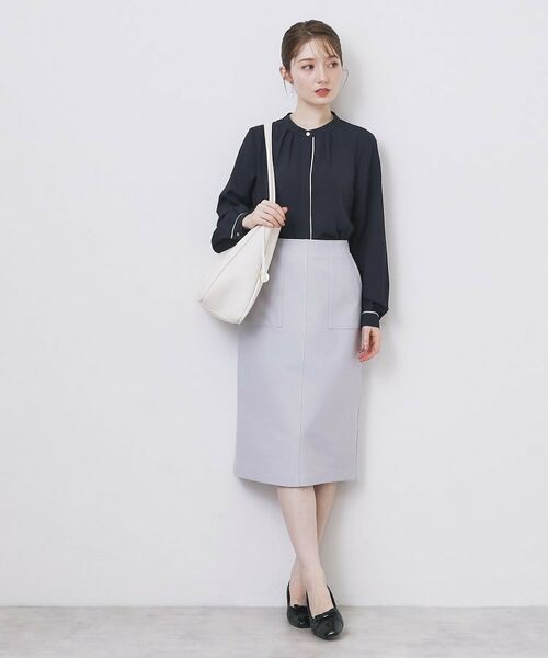 index / インデックス シャツ・ブラウス | タックデザインバンドカラーブラウス【洗濯機OK】 | 詳細10