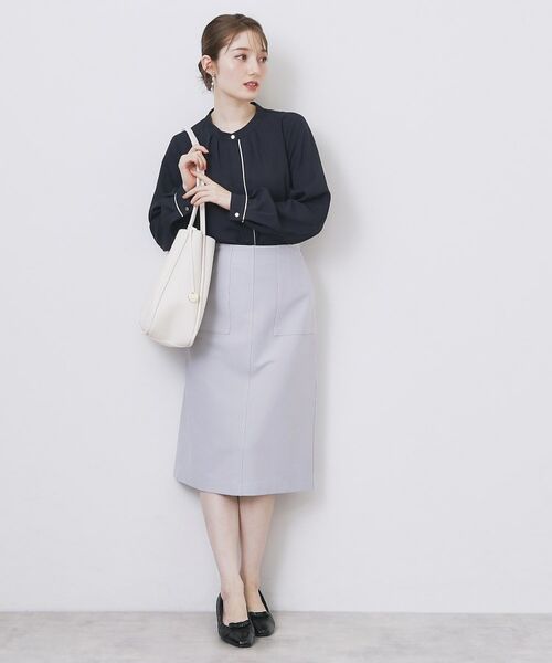 index / インデックス シャツ・ブラウス | タックデザインバンドカラーブラウス【洗濯機OK】 | 詳細11