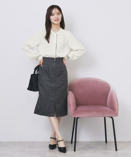 index / インデックス シャツ・ブラウス | タックデザインバンドカラーブラウス【洗濯機OK】 | 詳細3