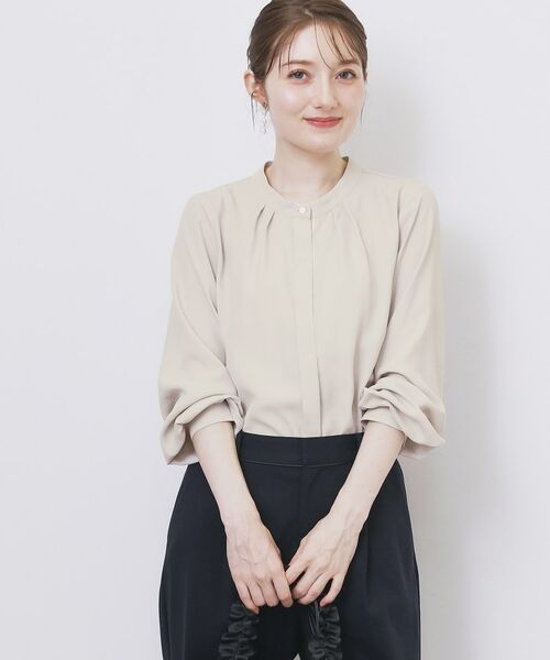 index / インデックス シャツ・ブラウス | タックデザインバンドカラーブラウス【洗濯機OK】 | 詳細5