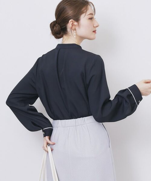 index / インデックス シャツ・ブラウス | タックデザインバンドカラーブラウス【洗濯機OK】 | 詳細9