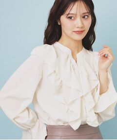 index / インデックス シャツ・ブラウス | フリルデザインスキッパーブラウス【洗濯機OK/イージーアイロン】