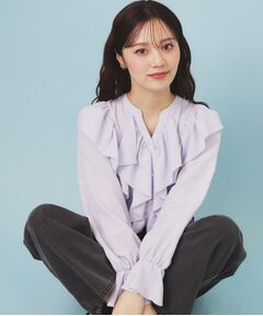 index / インデックス シャツ・ブラウス | フリルデザインスキッパーブラウス【洗濯機OK/イージーアイロン】